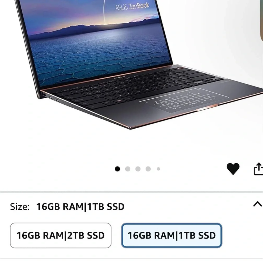 ASUS ZenBook in Black with 16GB RAM and 1TB SSD